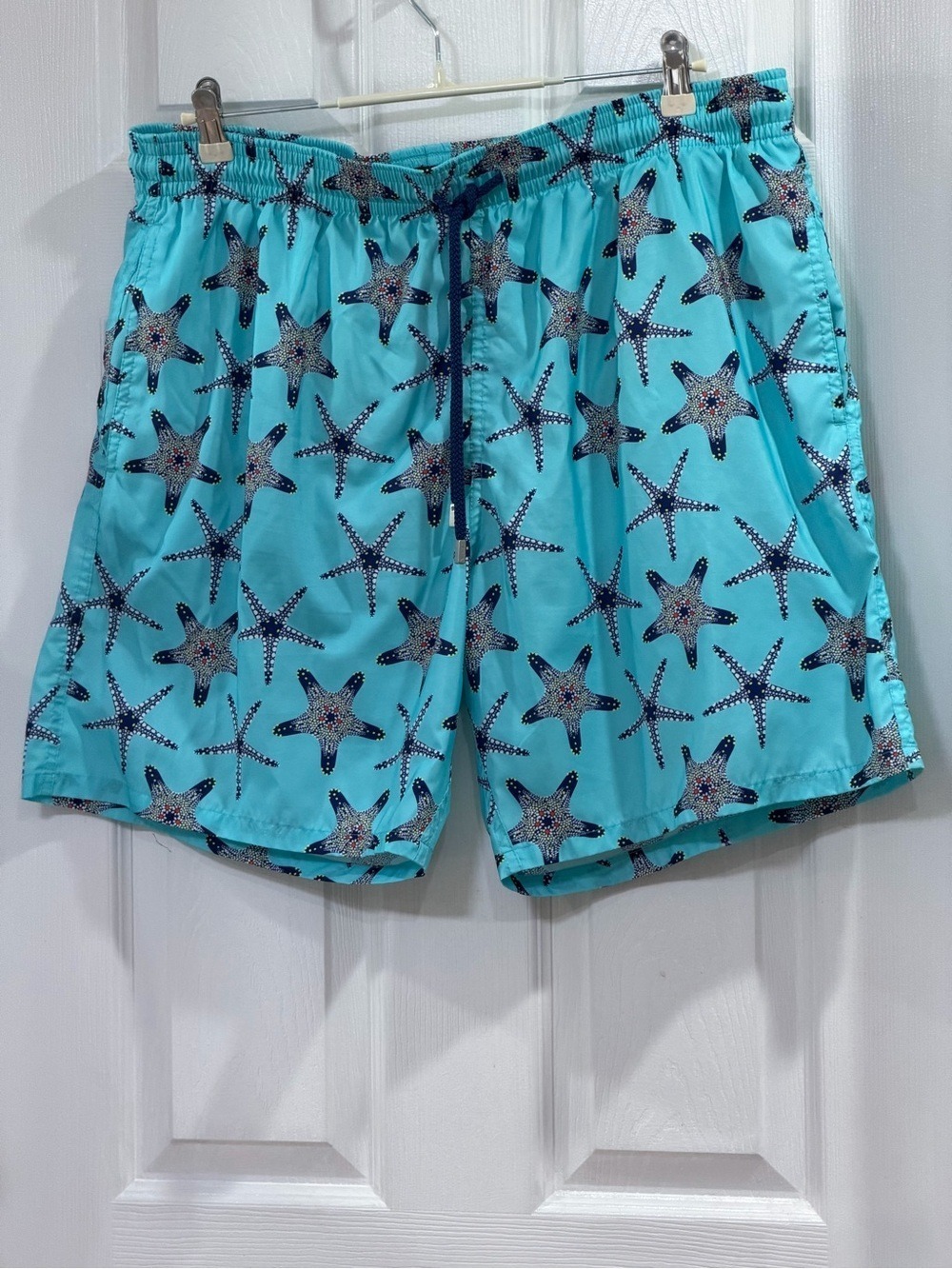 Vilebrequin Moorea Starfish Print Swim Trunks Turquoise